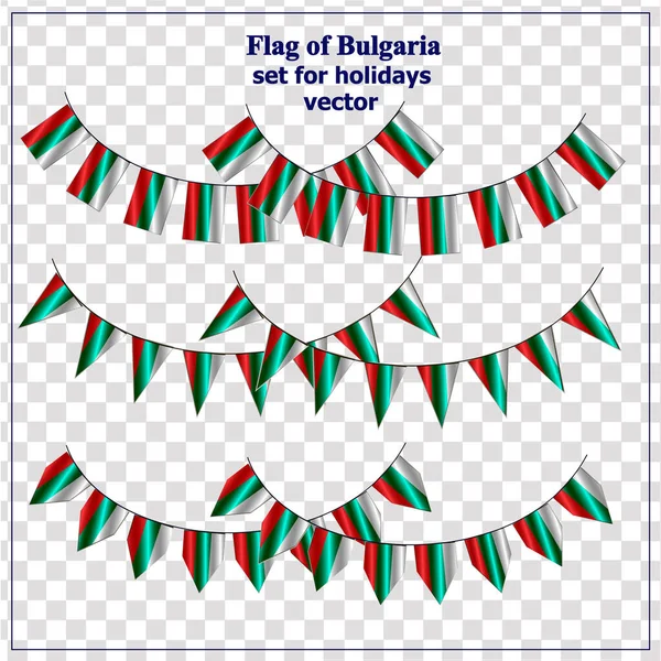 Brillante conjunto con banderas de Bulgaria. Feliz fondo del día de Bulgaria. Ilustración brillante . — Archivo Imágenes Vectoriales