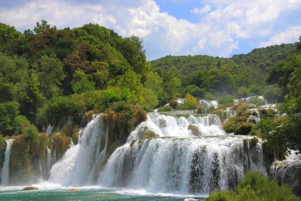 Wodospadu Skradinski Buk Parku Narodowym Krka Chorwacji Obraz Stockowy