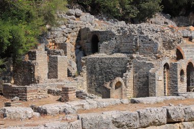 Arnavutluk 'un güneyinde, Yunanistan sınırı yakınlarındaki antik Butrint kalıntıları, Eylül 2019.