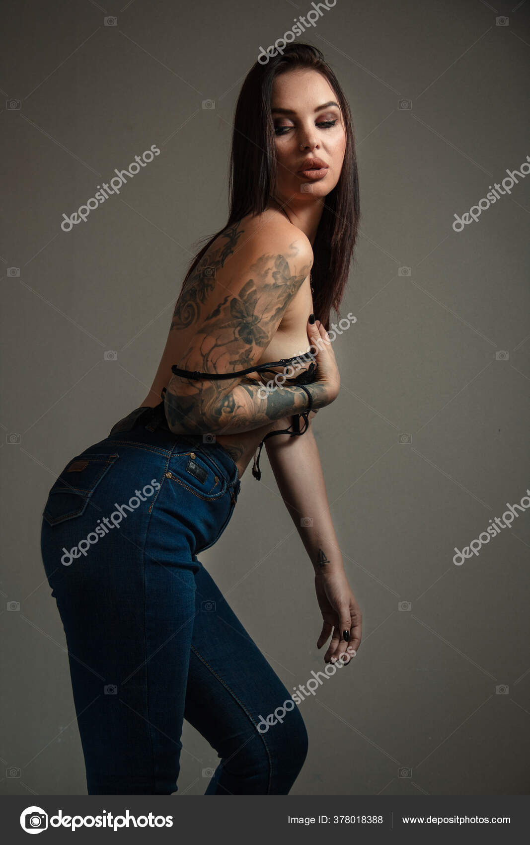 Beautiful Sexy Girl Tattoos Lingerie Jeans Stock Photo by ©NZ_Umka 378018388 Beautiful Sexy Girl Tattoos Lingerie Jeans Stock Photo by ©NZ_Umka 378018388