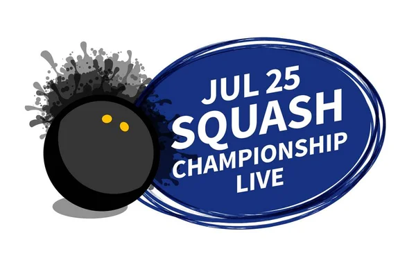 Fotokopi reklamı için vektör squash raket sporu skorbordu spot ışıkları arka planı. Pankart, broşür, poster, TV konsept tasarım fırça karalama düz stil izole illüstrasyon.