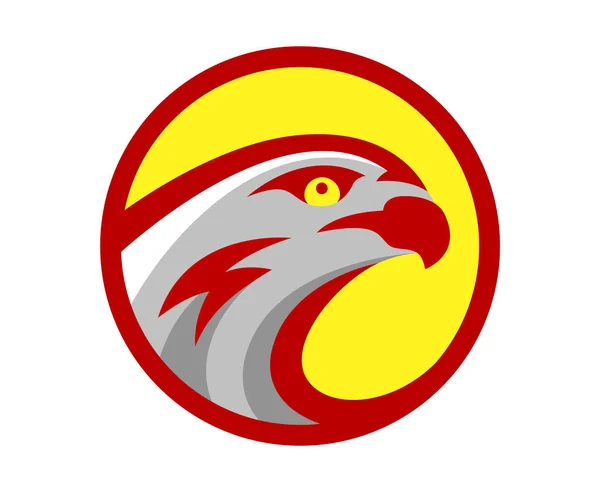 Vettore Falco Falco Testa Sport Logo Mascotte Design American Wild — Vettoriale Stock