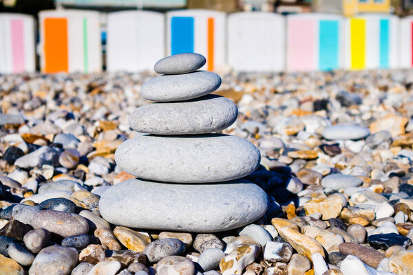 Zen pabbles stones on the  beach