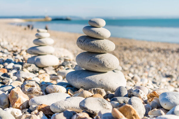 Zen pabbles stones on the  beach