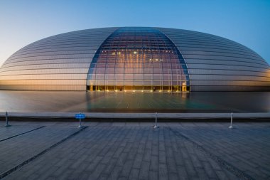 Beijing ulusal merkezi sahne sanatları, gün batımında, Çin