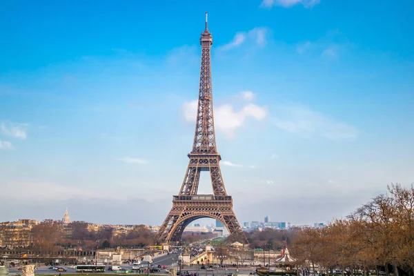 Torre Eiffel Seu Fundo Azul Paris França — Fotografia de Stock