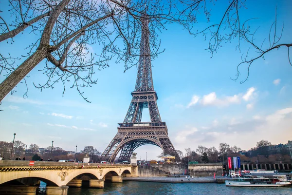 Eiffel Tower Its Blue Background Paris France — Stock Photo, Image