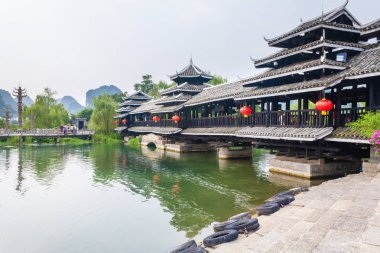 Güzel manzara alan Park Shiwai Taoyuan, Guilin, Çin