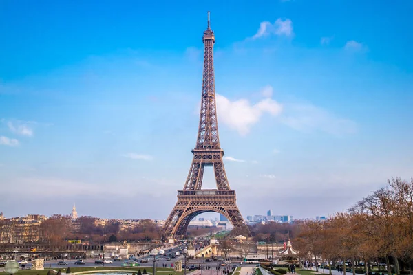 Torre Eiffel Seu Fundo Azul Paris França — Fotografia de Stock