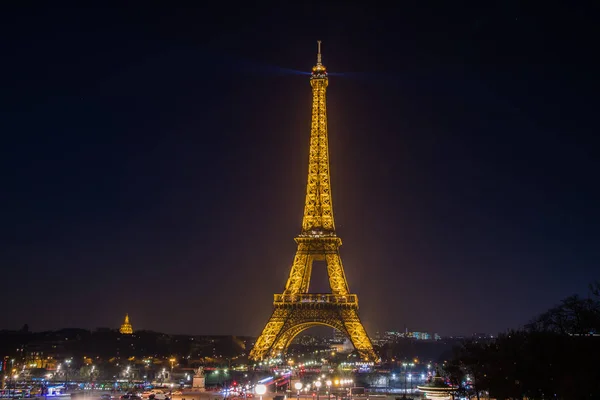 Torre Eiffel Noite Com Seu Show Luzes Paris França — Fotografia de Stock