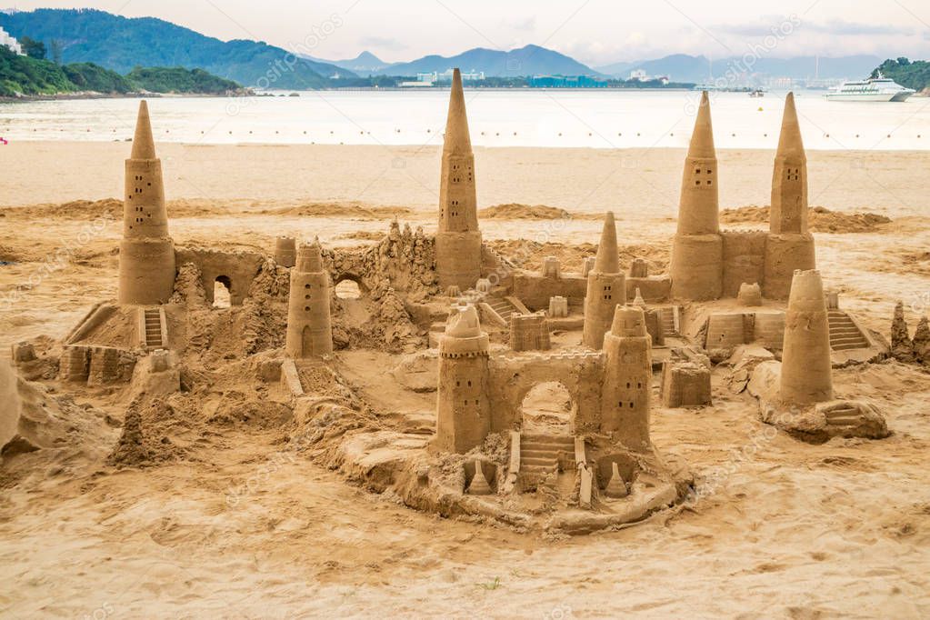 Fun Sand castle activity on the beach