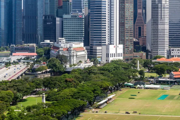 Singapur Centro Horizonte Con Sus Torres Gran Altura — Foto de Stock