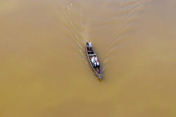 Barco Rescate Local Durante Las Inundaciones Kearala India —  Fotos de Stock