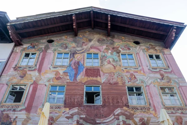 Den Vackra Staden Mittenwald Från Tyskland Och Dess Målade Fasader — Stockfoto