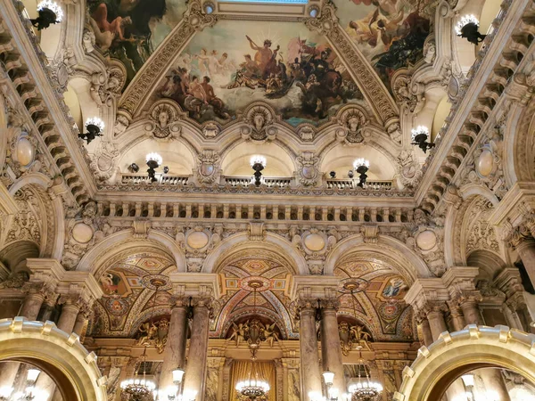 Nationale Franse Opera Garnier Zijn Prachtige Architectuur Rechtenvrije Stockfoto's