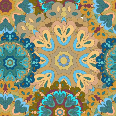 Renkli seamless modeli mandala, duvar kağıdı, desen dolgularını, web sayfası arka planı, yüzey dokuları için kullanılabilir. Arapça, Hindistan, Islam.
