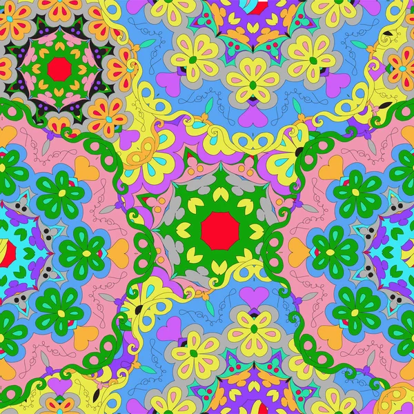 Colorful Seamless Pattern Mandala Can Used Wallpaper Pattern Fills Web — Stock Photo, Image