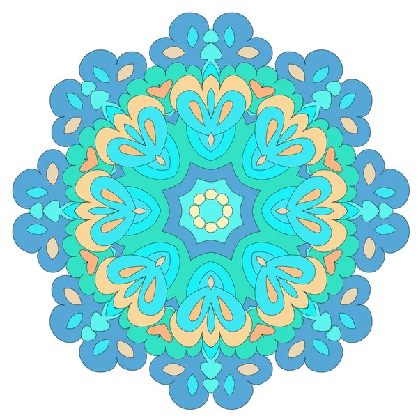 Ornamental Organic Pattern Circle Colorful Mandala Many Details White Background Стоковое Фото