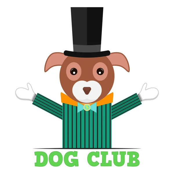 Logo Del Dog Club Letteratura Striscione Poster Cane Gentiluomo Completo — Vettoriale Stock