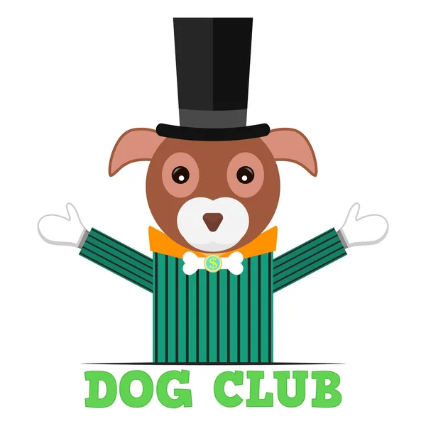 Logo Del Dog Club Letteratura Striscione Poster Gentiluomo Cane Completo — Vettoriale Stock