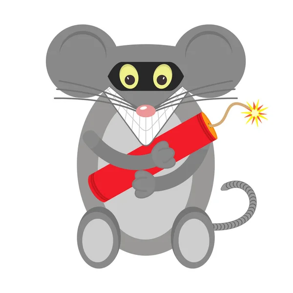 Die Graue Maus Ist Ein Terrorist Bandit Und Räuber Mit — Stockvektor