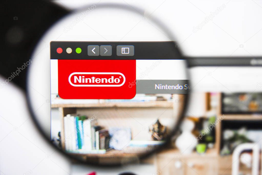 Los Angeles, California, USA - 27 December 2018: Nintendo website homepage. Nintendo logo visible on screen
