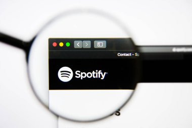 Los Angeles, Kaliforniya, ABD - 25 Ocak 2019: Spotify teknoloji Web sitesi ana. Teknoloji logo görüntü ekranda görünür spotify.