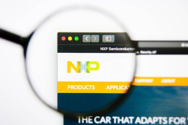 Los Angeles, Kaliforniya, ABD - 25 Ocak 2019: Nxp yarı iletken Web sitesi ana. NXP yarı iletken logo görüntü ekranda görünür.