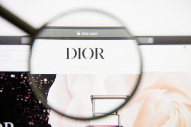 Los Angeles, California, USA - 14 February 2019: Christian Dior website homepage. Christian Dior logo visible on display screen. clipart