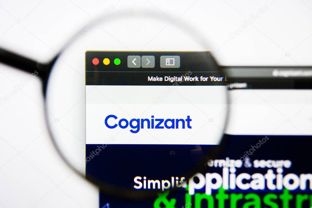 Los Angeles, California, USA - 25 January 2019: Cognizant website homepage. Cognizant logo visible on screen.