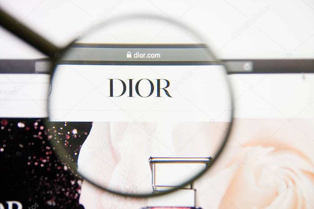 Los Angeles, California, USA - 14 February 2019: Christian Dior website homepage. Christian Dior logo visible on screen.