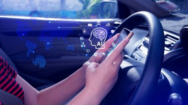 Yapay Zeka veya Yapay Zeka iş konsepti, teknoloji iş ikonu ve endüstriyel dijital pazarlama, insanların gelişmesine yardımcı olmak için yapay zekanın erişimi