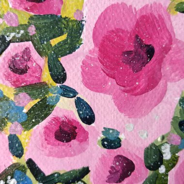 soyutlama, petrol renkler, gül çiçek