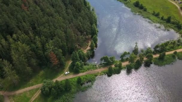 Naturu Film Stúdió Belarusfilm Repülés Alatt Falu Század Tavak — Stock videók