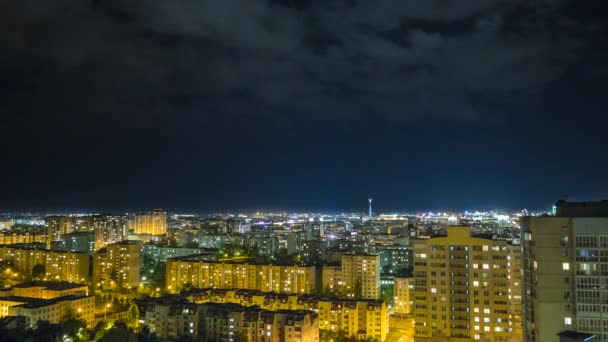 Time Lapse Saudação Cidade Noite Conceito Dia Mundial Cidade Maio — Vídeo de Stock