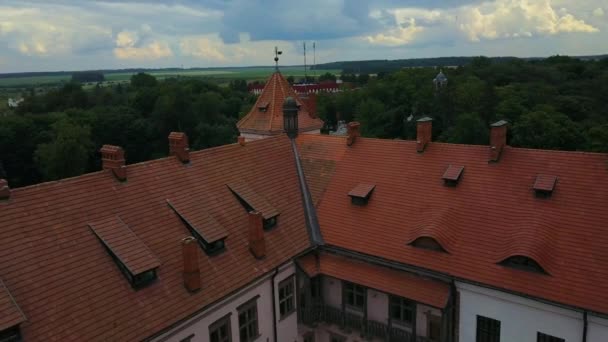 Kasteel Mir Wit Rusland Vlucht Drone Panorama Van Het Kasteel — Stockvideo