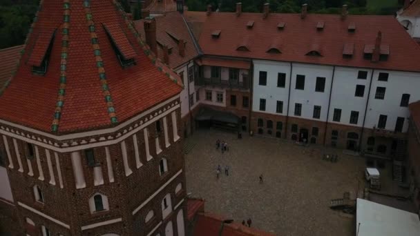 Castello Mir Bielorussia Volo Sul Drone Panorama Del Castello Mondiale — Video Stock