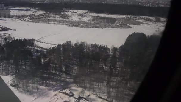 Avión Esquí Disparo Invierno Avión Esquí Detalles Del Avión Manos — Vídeo de stock