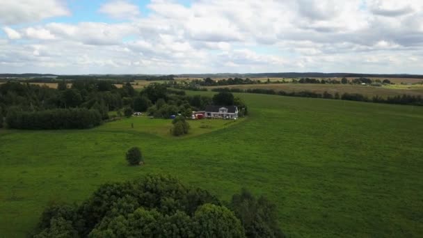 Flight Mavic Pro Sonne Grüne Wiesen Wiesen Wälder Weißrussland Russland — Stockvideo