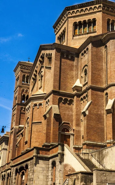 Genoa, summer streets, exterior details on the streets, roofs, lights and doors, windows, Genoa roads. Plaza Christopher Columbus, parks, Museum of Genoa, ports of anglers. Genova italian Madonna sculpture frescoes on houses