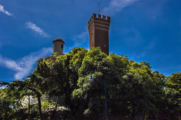 Genua Zomer Straten Exterieurdetails Straten Daken Lichten Deuren Ramen Genua — Stockfoto