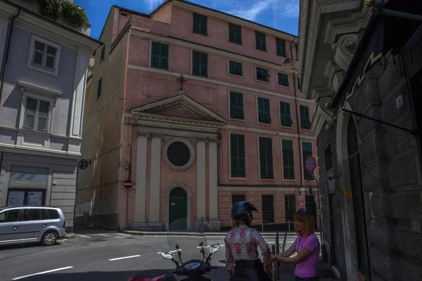 Genova Strade Estive Dettagli Esterni Strade Tetti Luci Porte Finestre — Foto Stock