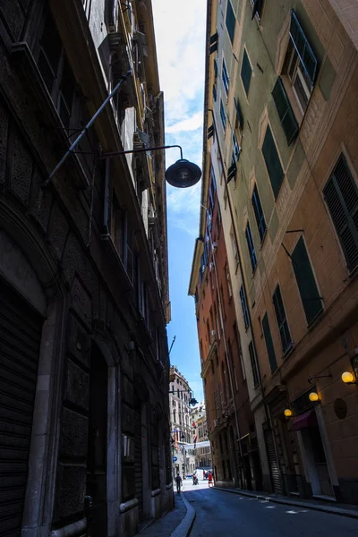 Genova Strade Estive Dettagli Esterni Strade Tetti Luci Porte Finestre — Foto Stock