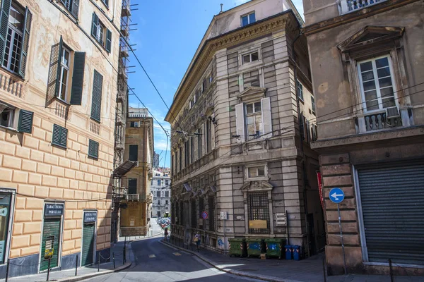 Genova Strade Estive Dettagli Esterni Strade Tetti Luci Porte Finestre — Foto Stock