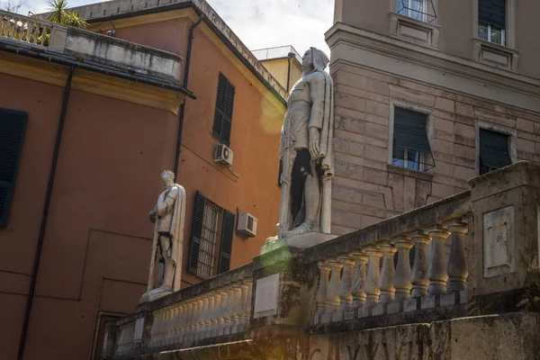 Genoa Summer Streets Exterior Details Streets Roofs Lights Doors Windows — Stock Photo, Image