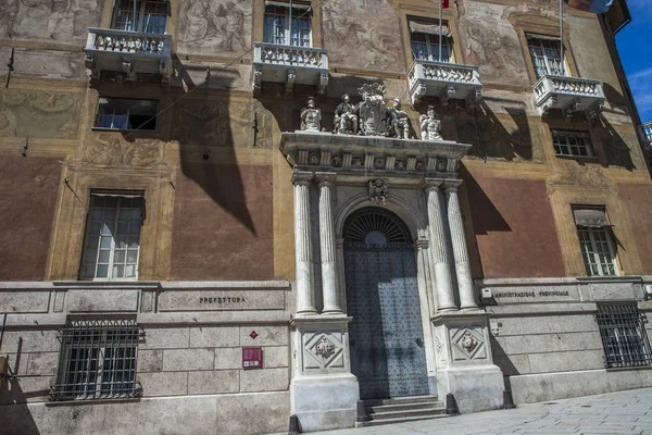 Genoa Summer Streets Exterior Details Streets Roofs Lights Doors Windows — Stock Photo, Image