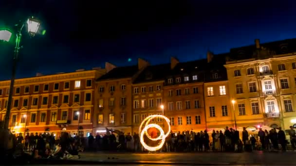 Poland Warsaw May 2019 Warsaw Slow Motion Way Main Square — Stock Video