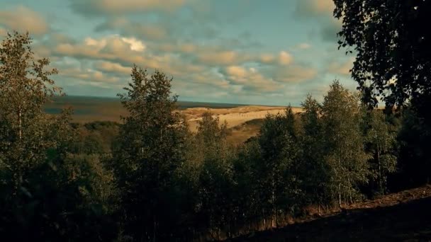 Day Dunes City Nida Lithuania Accelerated Shooting Clouds Running Dunes — Stock Video