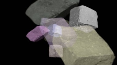 Siyah küplerin soyut 3 boyutlu çizimi