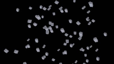 Siyah zemin üzerine düşen beyaz taşların 3 boyutlu resmi